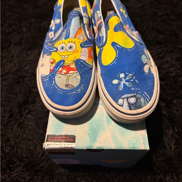 Vans SpongeBob Blue Classic Slip-On Shoes - Picture 1 of 7